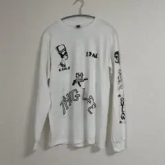 2PAC タトゥー tattoo 白 Tシャツ ロンＴ