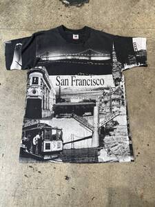 超希少！美品！USA製！名作！Edwards Teez 80s 90s San Francisco Tee スーベニア ヒッピー ヘイトアシュバリー サンフランシスコ(M)T