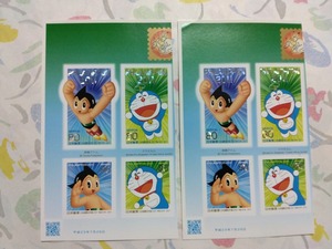 日本国際切手展 2011　平成23年　鉄腕アトム　ドラえもん　シール切手　640円分
