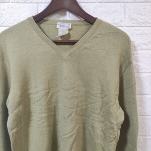 【フランス製】90s Vintage agnes b. homme アニエスベー　Vネック　ウール　ニット　セーター　サイズ2 v neck wool sweater メンズ