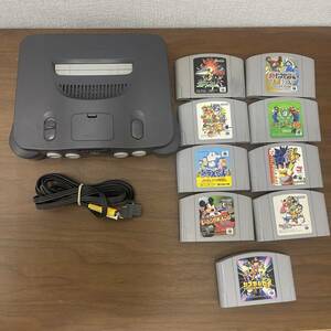 #8384A ニンテンドー64 NINTENDO64 本体/ソフト９本まとめ/ACアダプター・コントローラ無し/動作未確認 現状品 中古 ジャンク