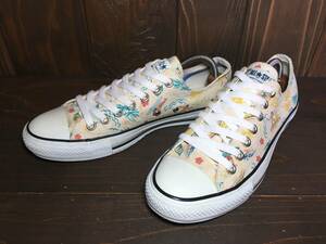 ★CONVERSE コンバース ALL STAR オールスター Lo 白 ハワイ サーフィン ALOHA キャンバス 27.0cm Used 検 ローカット チャック テイラー