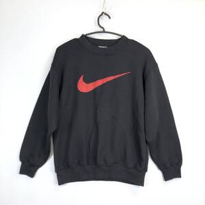 90s 銀タグ NIKE ナイキ スウェットシャツ スウォッシュロゴ ブラック Mサイズ