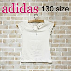 adidas 130サイズ フレンチスリーブTシャツ バックリボンとメッシュがキュートなデザイン