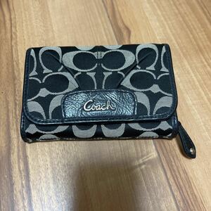 【G5】COACH コーチ シグネチャー ブラック 財布 ジャンク品