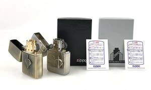 【1円出品】K2974 ZIPPO ジッポー ライター HOPE ホープ 2点セット ゴールド シルバー 火花確認済み オイルライター 喫煙具 未使用