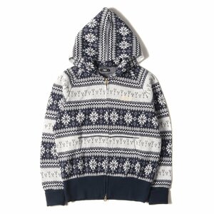 TMT ティーエムティー パーカー サイズ:M ノルディック柄 ニット ジップパーカー SNOW PATTERN ZIP PARKA ネイビー トップス フーディー