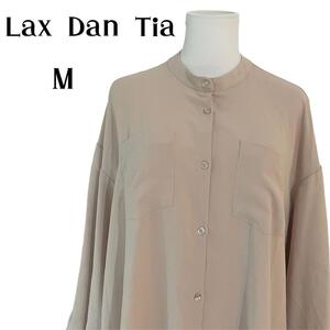 Lax Dan Tia 七分丈　ロングワンピース　シャツワンピ　ベージュ　M