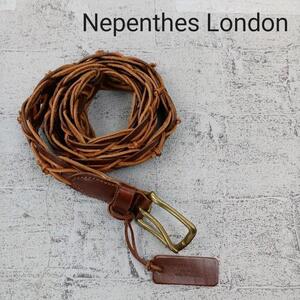 Nepenthes London ネペンテスロンドン レザー編みベルト W7742