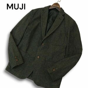 MUJI 無印良品 秋冬 ウール ツイード★ テーラード ジャケット ブレザー Sz.S　メンズ グレー　A4T12064_B#N