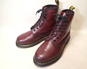 【即決価格落札で送料無料】3801■Dr.Martens/ドクターマーチン■8ホール/プレーントゥ/レースアップブーツ/チェリーレッド/女性 24cm■