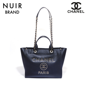 シャネル CHANEL ショルダーバッグ 28番台 ドーヴィル 2way　キャビアスキン ブラック