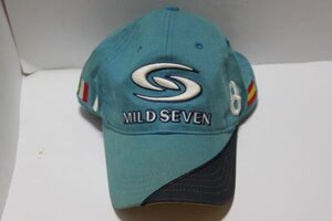 ▽♪ MILD SEVEN マイルドセブン #8 レーシング キャップ 帽子 調節あり ブルー