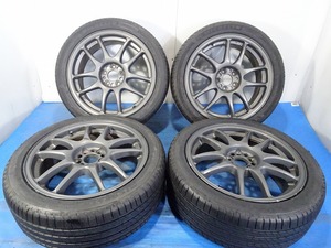 ★WORK EMOTION CR Kai★215/45R17 17x7J +47 5穴 100 新品タイヤ 中古ホイールセット　4本 ノーマル【福島発 送料無料】FUK-D13493★