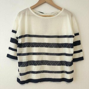 ef-de 9 エフデ ニット、セーター 七分袖 バックレース　グログランリボン Knit Sweater 10031127