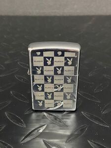 E381★Zippo ジッポ　PLAY BOY プレイボーイ シルバーカラー オイルライター ライター 喫煙具 着火確認済み 稼働品