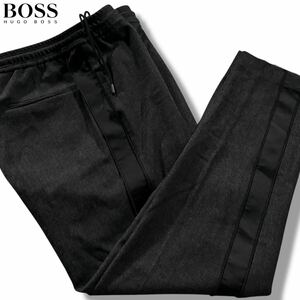 極美品/XLサイズ●ヒューゴボス ウール ジョガーパンツ ストレッチ ジャージ スラックス HUGO BOSS ストレッチ サイドライン グレー系 50