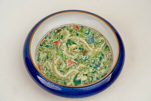 中国 古美術 色絵 粉彩 筆洗 飾鉢 飾り皿 大清 清時代 古美術 唐物 中皿 中国美術