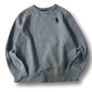 《良品◎》POLO RALPH LAUREN ポロラルフローレン★ワンポイント*トレーナー*スウェット*グレー*サイズL(LW1937)◆S60