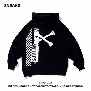 未使用 2020初売り　ネイバーフッド x WTAPS RIPPER HOODED Mサイズ 黒 neighborhood ダブルタップス