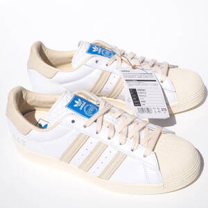 デッド!! 27cm 新品!! 限定カラー 21年製 adidas スーパースター 白レザー SUPERSTAR FOOTWEAR WHITE/CREAM WHITE/BLUE BIRD 天然皮革