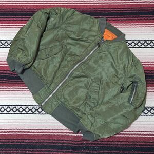 本物！USA製！ 80s 90s ビンテージ【ALPHA INDUSTRIES】アルファ MA-1 ブルゾン フライトジャケット ミリタリー 古着 アメカジ M /Y15765ji