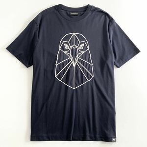 Ef7《美品》大きいサイズ EMPORIO ARMANI エンポリオアルマーニ クルーネックTシャツ 半袖カットソー XXL ネイビー メンズ 紳士服