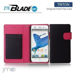 ZTE Blade V6ケース マグネットバンド カード収納付 手帳型カバー 閉じたまま通話可 スマホケース 折りたたみ ブラック 53