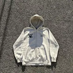 old stussy 90s ビンテージ　ジップパーカー　グレー　グラフィック