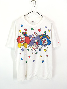 レディース 古着 90s USA製 ピエロ 星 両面 プリント Tシャツ M 古着