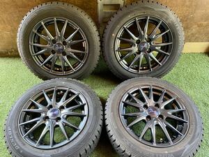 美品　165/65R14 79Q DUNLOP WINTERMAXX スタッドレス バリ山4本セット　14x5.5J ET 38 PCD 4x100 税込み送料無料