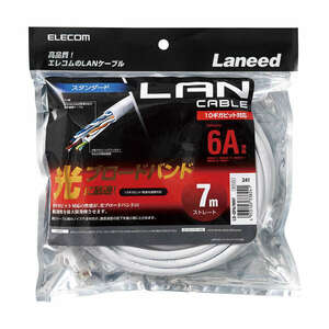 Cat6A準拠ツメ折れ防止LANケーブル スタンダードタイプ 7.0m Cat6の2倍である500MHzまでの高周波領域まで対応: LD-GPA/WH7