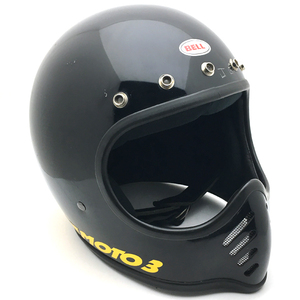 送料無料 12月4日値下 BELL MOTO3 BLACK 61cm/ベルモト3黒ブラックビンテージヘルメットvmxオフロードフルフェイスモトクロスモトスター