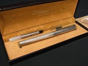 1円 S.T.Dupont エス・テー・デュポン SV925 ペン先K18 750 18金 万年筆 筆記用具 文房具 ステーショナリー シルバー系 FD0889