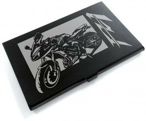 ブラックアルマイト「ヤマハ(YAMAHA) FZ-1」切り絵デザインのカードケース[BC-022]