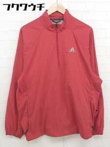 ◇ adidas アディダス ハーフジップ 長袖 トレーナー サイズL/G レッド系 メンズ