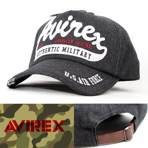 デニムキャップ 帽子 メンズ AVIREX FELT DENIM CAP アヴィレックス ブラック 80315800-80 アビレックス ミリタリー USA アメリカ