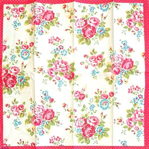 【即決】ペーパーナプキンバラ売り1枚から ポケットサイズ 【Cath Kidston】SPRAY FLOWERS white