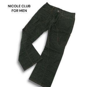 Y2K 00s★ NICOLE CLUB FOR MEN ニコルクラブ フォーメン 秋冬★ 立体裁断 起毛 ブーツカット パンツ Sz.46　メンズ 黒　A4B05797_B#Q