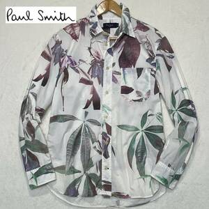 1円〜 Paul Smith JEANS ポールスミス 花柄 総柄 長袖シャツ Mサイズ