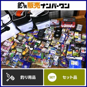 【1スタ☆大量セット】釣具 小物 90個セット ハヤブサ ヤマシタ カルティバ 釣研 等 ケース フック ウキ 仕掛け 自動結束器 他（CKN_O1）