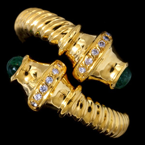 78862-245【Candame】カンダメ Emerald 絶品Diamond 18K Ring SPAIN製 New サイズ9 重さ10.4g 縦幅16.2mm