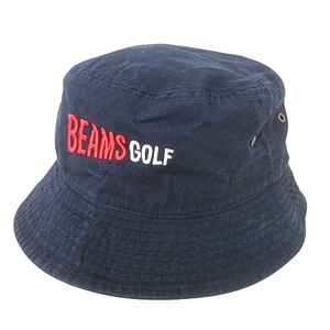 ビームスゴルフ BEAMS GOLF バケットハット 帽子 ロゴ刺? L 紺 ネイビー ■GY99 レディース