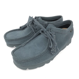 美品◆Clarks クラークス デザートブーツ UK8◆261765707080 ブルーグレー ゴアテックス スエード ワラビー メンズ 靴 シューズ boots