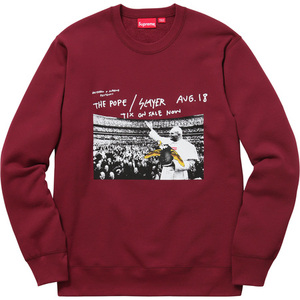 即決 supreme anti hero pope crewneck burgundy