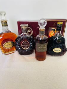 O古酒ブランデー4本まとめ REMY MARTIN XO SPECIAL、Hennessy XO 金キャップ、カミュスペシャルリザーブ、ニッカ樽出し原酒