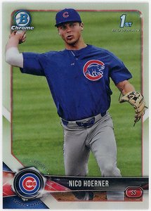 CUBS二塁▲NICO HOERNER/2018 1st BOWMAN CHROME DRAFT PROS リフ版!