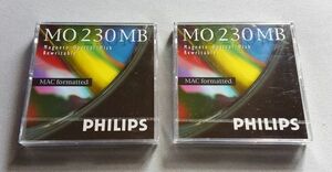 PHILIOS MOディスク 230MB Macintoshフォーマット済み 2個【未使用・未開封・送料込み】