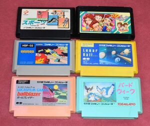 【送料無料】ファミコン カセット ソフト 6本セット コナミックスポーツインソウル　チャイルズクエスト　ゲイモス　ルナーボール等