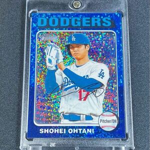 2024 Topps Heritage 大谷翔平 371 ブルースパークルリフラクターパラレルカード Blue Sparkle プリントサイン ヘリテイジ ドジャース